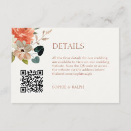 Foral Watercolor Wedding Finer Details QR Code Begleitkarte