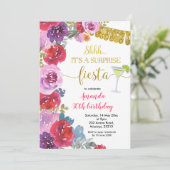 Forale Überraschung Fiesta Geburtstag Einladung (Stehend Vorderseite)