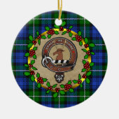 Forbes Clan Abzeichen & Tartan Personalisiert Xmas Keramik Ornament (Vorne)