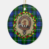 Forbes Clan Abzeichen & Tartan Personalisiert Xmas Keramik Ornament (Links)