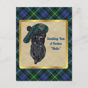 Forbes Clan Abzeichen & Tartan Postcard Postkarte