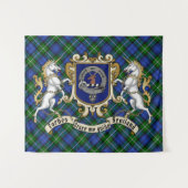 Forbes Clan Abzeichen & Unicorns w/Tartan Wandteppich (Vorderseite (Horizontal))