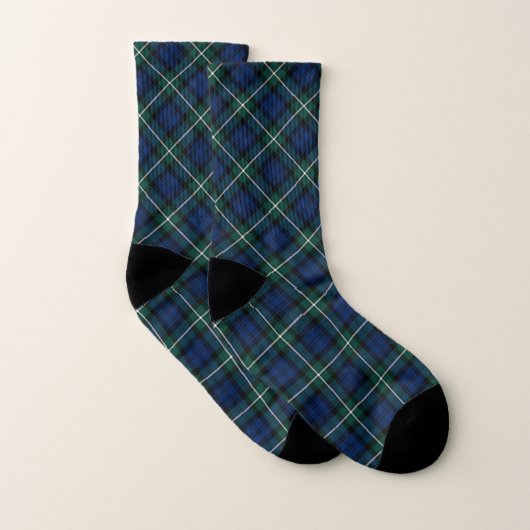 Forbes Clan Tartan Green und Blue Kariert Socken (Paar)