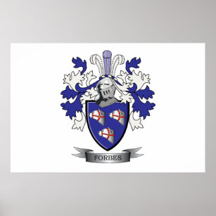 Forbes Family Crest Coat of Arms Poster