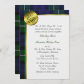 Forbes Kariert Monogram Hochzeitseinladung Einladung (Vorne/Hinten)