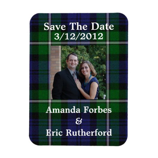 Forbes Kariertes Foto Save the Date Magnet (Vertikal)