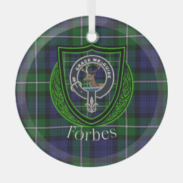 Forbes Schottischer Clan-Tartan und Wappen Ornament Aus Glas