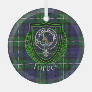 Forbes Schottischer Clan-Tartan und Wappen Ornament Aus Glas