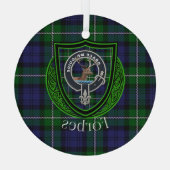 Forbes Schottischer Clan-Tartan und Wappen Ornament Aus Glas (Rückseite)