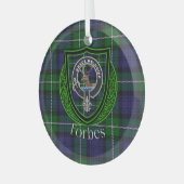 Forbes Schottischer Clan-Tartan und Wappen Ornament Aus Glas (Vorderseite links)