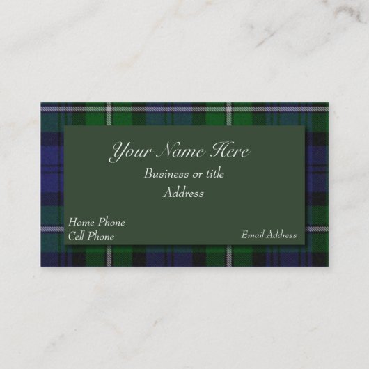 Forbes schottischer Tartan-karierte Visitenkarte (Vorderseite)