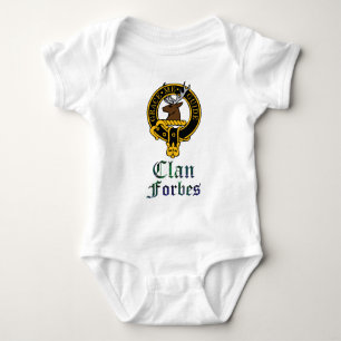 Forbes schottisches Wappen und Tartanclanname Baby Strampler