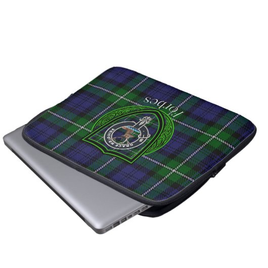 Forbes Scottish Clan Tartan and Crest Laptopschutzhülle (Vorne Knopf)