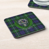 Forbes Scottish Clan Tartan & Crest Getränkeuntersetzer (Linke Seite)