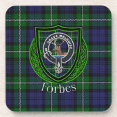 Forbes Scottish Clan Tartan & Crest Getränkeuntersetzer (Vorderseite)