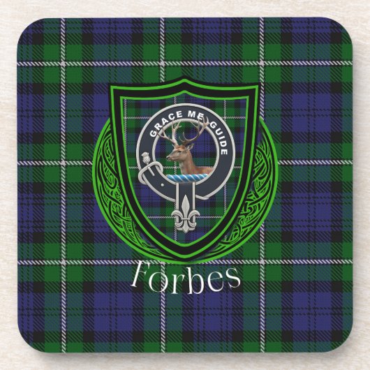 Forbes Scottish Clan Tartan & Crest Getränkeuntersetzer (Vorderseite)