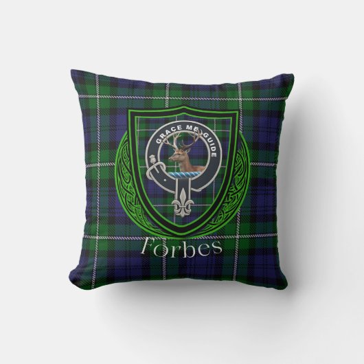 Forbes Scottish Clan Tartan & Crest Kissen (Vorderseite)