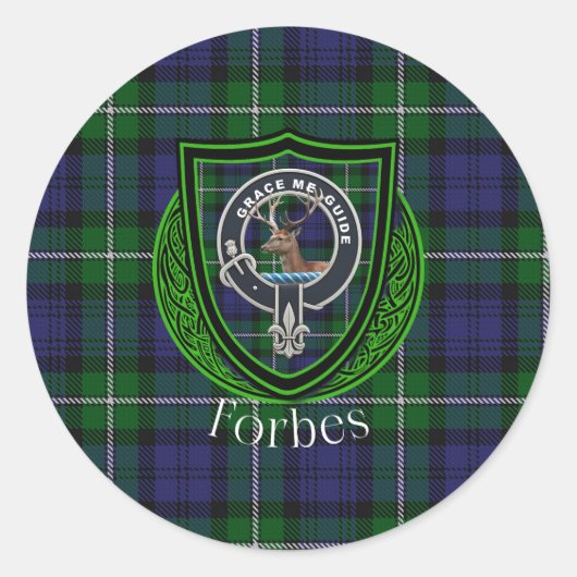 Forbes Scottish Clan Tartan & Crest Runder Aufkleber (Vorderseite)