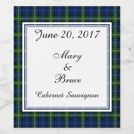 Forbes Scottish Wedding Wine Label Weinetikett (Einzelnes Label)