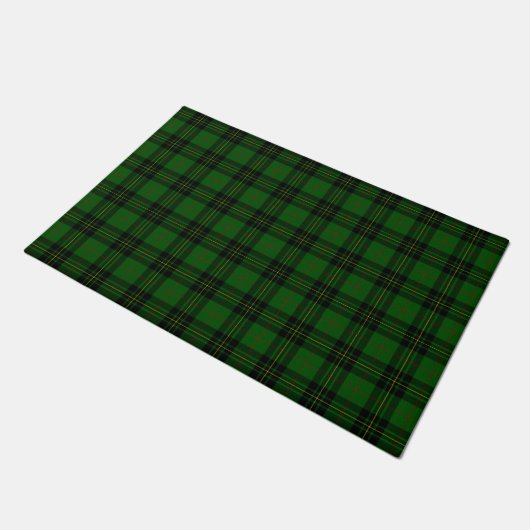 Forbes tartan green black kariert fußmatte (Schrägansicht)