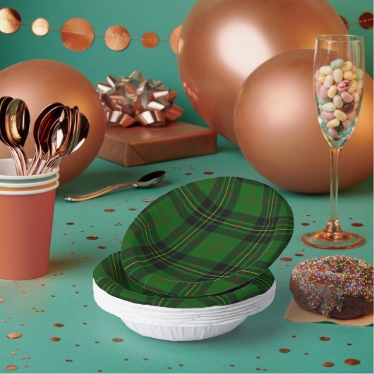 Forbes tartan green black kariert pappteller (Multi)