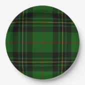 Forbes tartan green black kariert pappteller (Vorderseite)