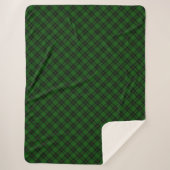 Forbes tartan green black kariert sherpadecke (Vorderseite)