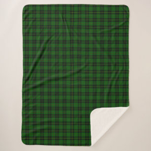 Forbes tartan green black kariert sherpadecke