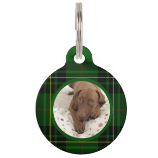 Forbes Tartan Green Dog anpassen Haustiermarke