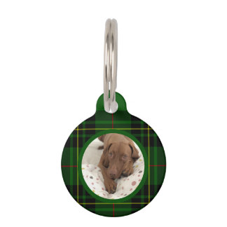 Forbes Tartan Green Dog anpassen Haustiermarke