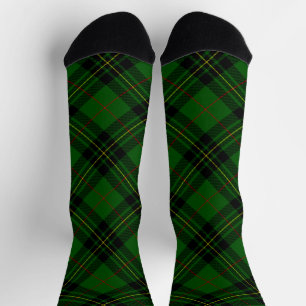Forbes-Tartan grün-schwarzes Karo Socken