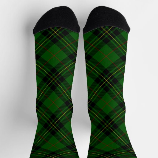 Forbes-Tartan grün-schwarzes Karo Socken (Oben)