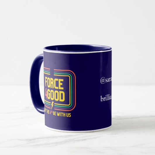 Force4Good Navy Blue Tasse (Vorderseite Links)