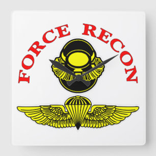 Force Recon Bubblehead Jumpwings Quadratische Wanduhr