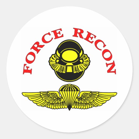 Force Recon Diver Jump Runder Aufkleber (Vorderseite)