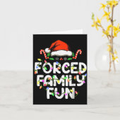 Forced Family Fun Christmas Pajamas Funny Karte (Gelbe Blume)