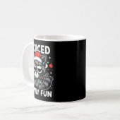 Forced Family Fun – Funny Sarcastic Raccoon Xmas C Kaffeetasse (Vorderseite Links)