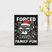 Forced Family Fun – Funny Sarcastic Raccoon Xmas C Karte (Gelbe Blume)