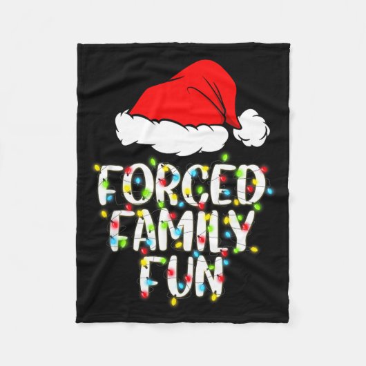 Forced Family Fun Sarcastic Christmas Funny Gift Fleecedecke (Vorderseite)