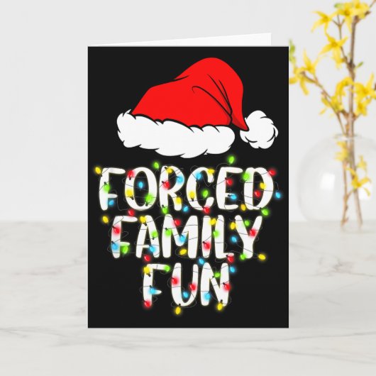 Forced Family Fun Sarcastic Christmas Funny Gift  Karte (Gelbe Blume)