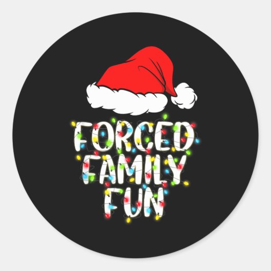 Forced Family Fun Sarcastic Christmas Funny Gift  Runder Aufkleber (Vorderseite)