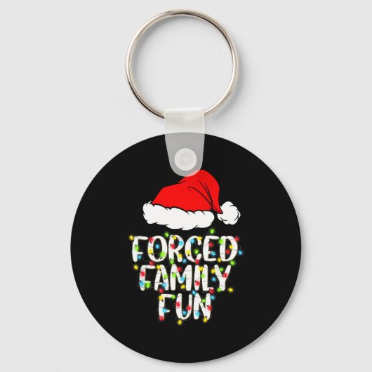 Forced Family Fun Sarcastic Christmas Funny Gift Schlüsselanhänger (Vorderseite)