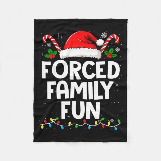 Forced Family Fun Sarcastic Christmas Funny Men Wo Fleecedecke (Vorderseite)