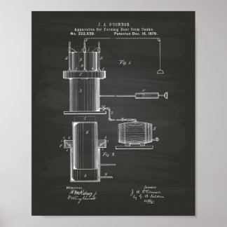 Forcing Beer 1879 Patent Art - Chalkboard Poster