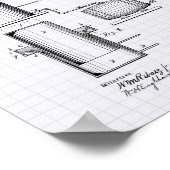 Forcing Beer 1879 Patent Art - Lined Peper Poster (Ecke)