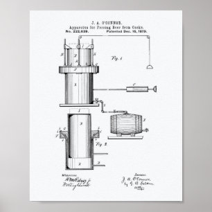 Forcing Beer 1879 Patent Art - Weißbuch Poster