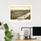 Ford City Pennsylvania 1896 Antik Panoramablick Ka Poster (Heimbüro)