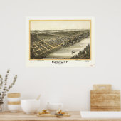 Ford City Pennsylvania 1896 Antik Panoramablick Ka Poster (Küche)