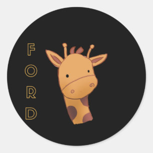 Ford die Giraffe Runder Aufkleber