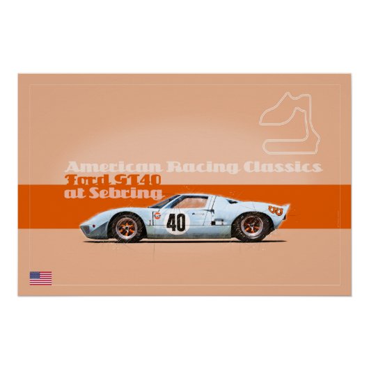 Ford GT40 at Sebring Poster (Vorderseite)